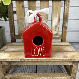 ❤️ Rae Dunn Red “LOVE” Mini Birdhouse